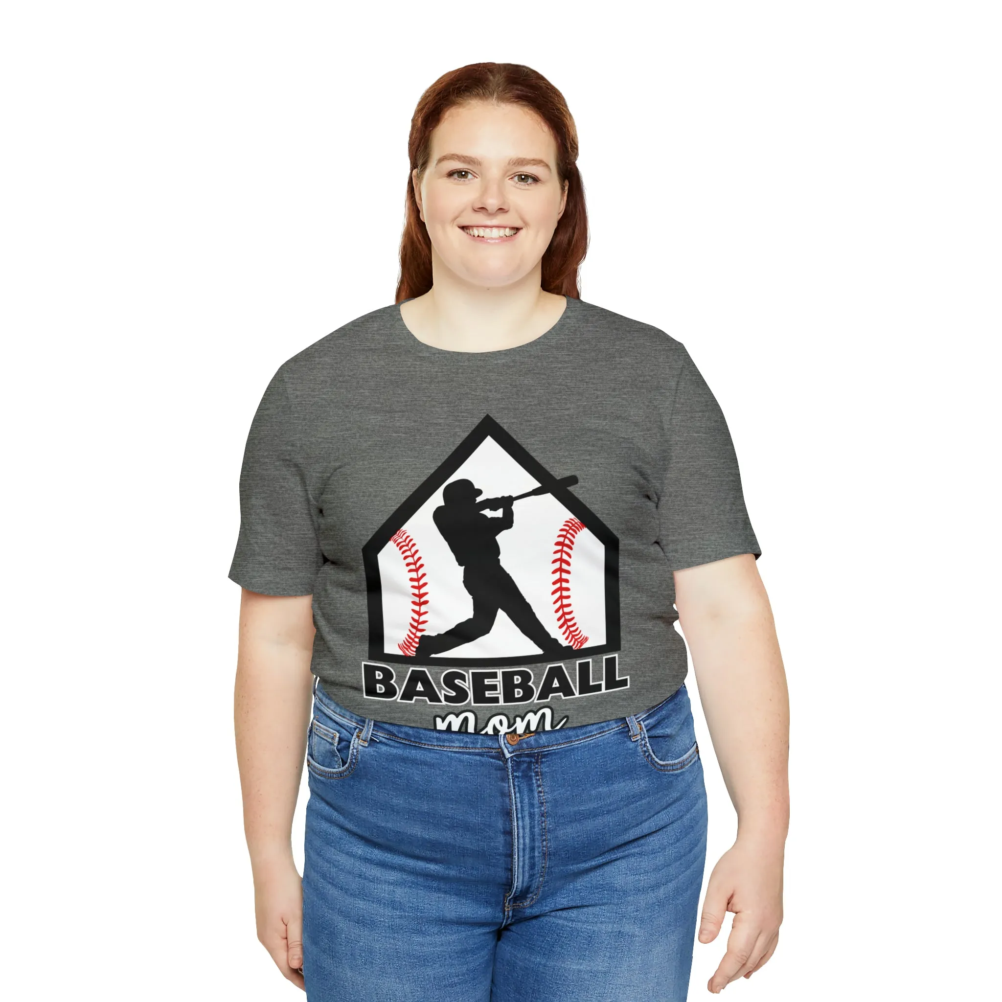 Baseball Mom with base Short Sleeve Tee