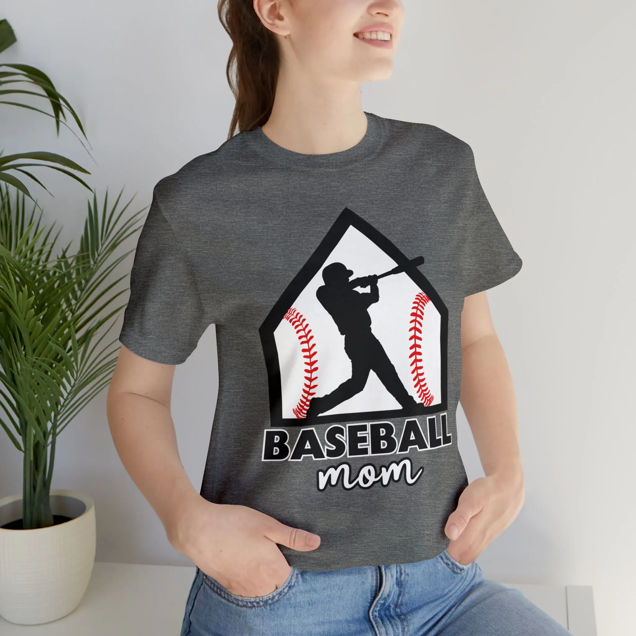 Baseball Mom with base Short Sleeve Tee