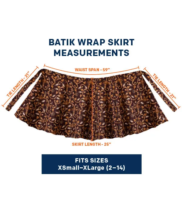 Batik Wrap Skirt - Turquoise Floral