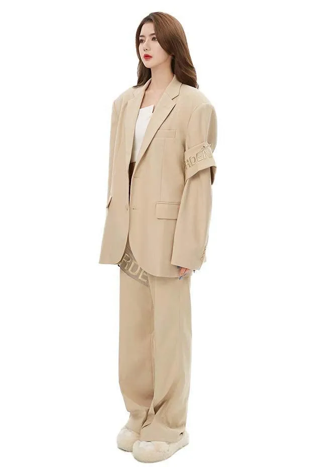 Beige High-Waisted Pants
