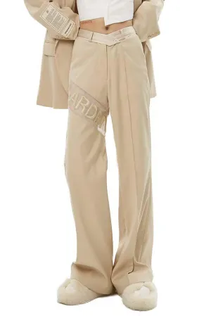 Beige High-Waisted Pants