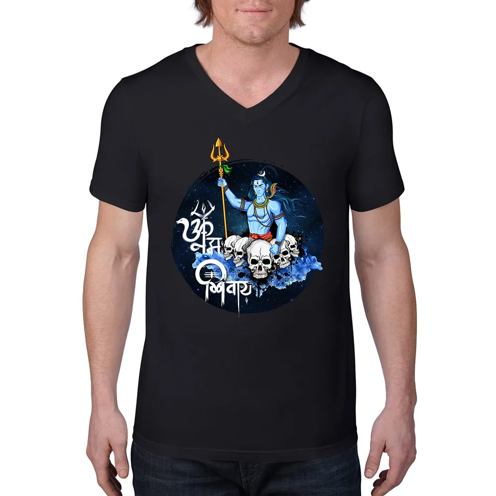 Bengali Lightweight Fashion V-Neck T-Shirt - Om Namah Shivay-01