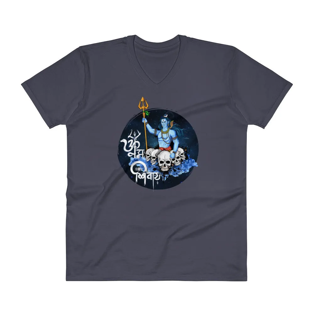Bengali Lightweight Fashion V-Neck T-Shirt - Om Namah Shivay-01