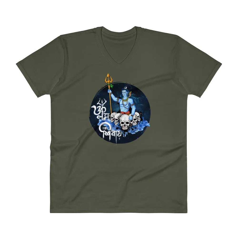 Bengali Lightweight Fashion V-Neck T-Shirt - Om Namah Shivay-01