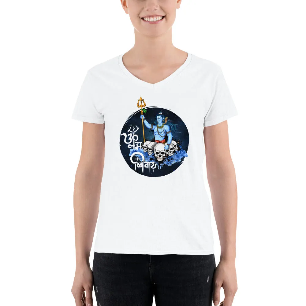 Bengali Lightweight V-Neck T-Shirt - Om Namah Shivay-01