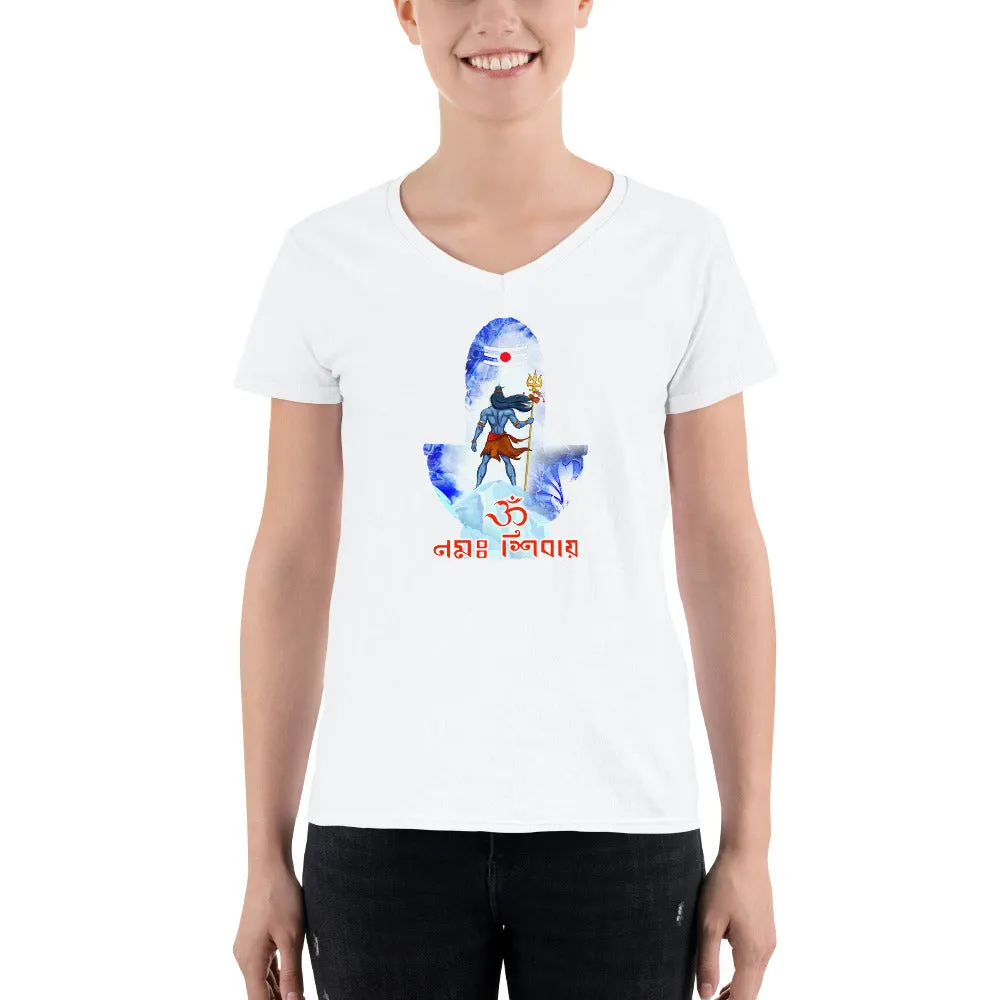 Bengali Lightweight V-Neck T-Shirt - Om Namah Shivay-02