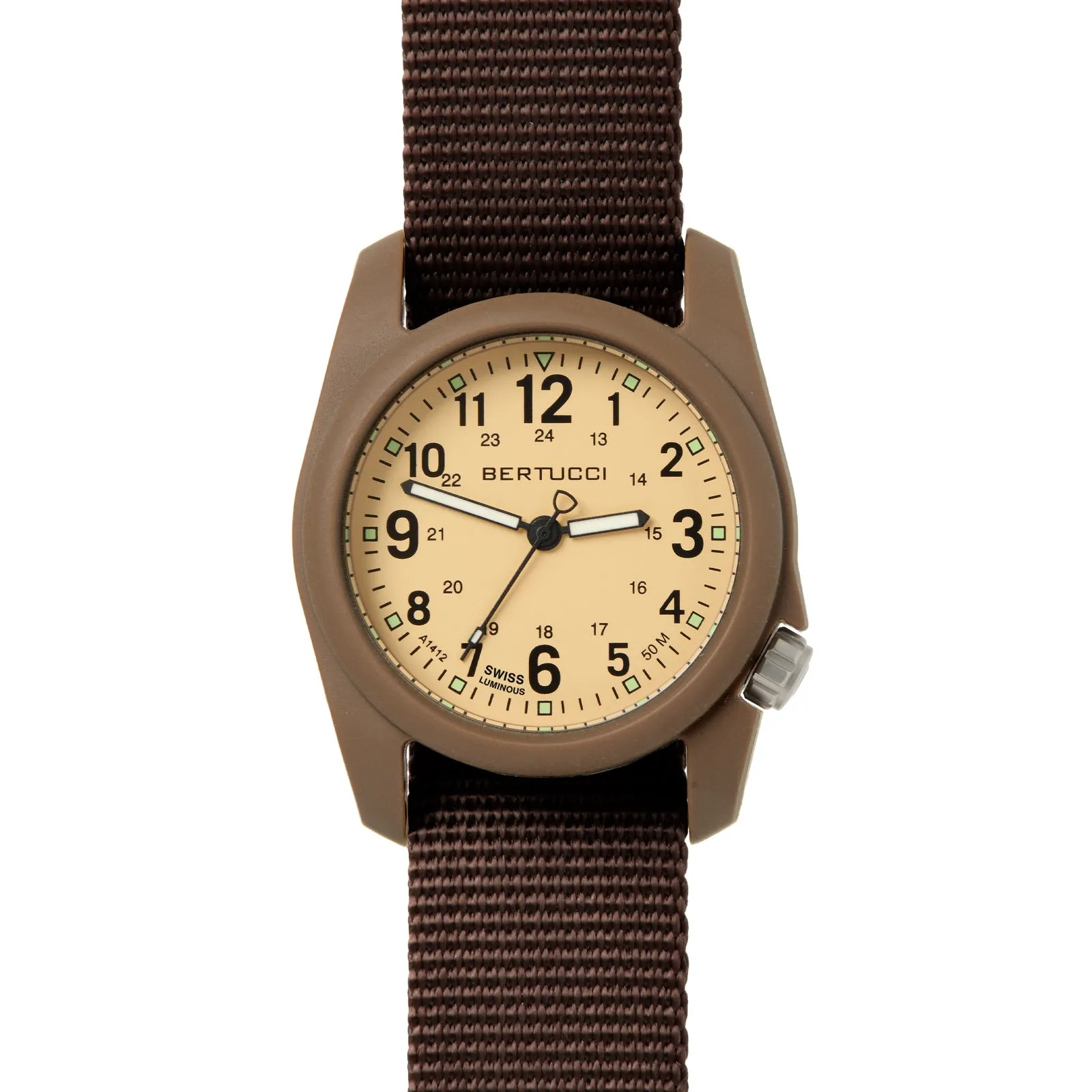 Bertucci DX3 Field Brown Dial Brown Nylon Men's Watch 11130