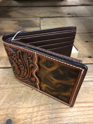 BGD250001802 Wallet 3D Bi-Fold Acorn Tooled