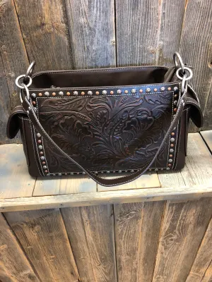 BGN770004702 Purse-Blazin Roxy Brown Tooled w/Studs