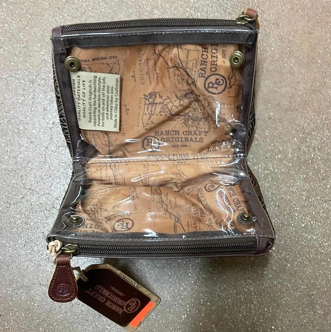 BGOT23760BT Bag Travel 2 Pocket Leather Tooled