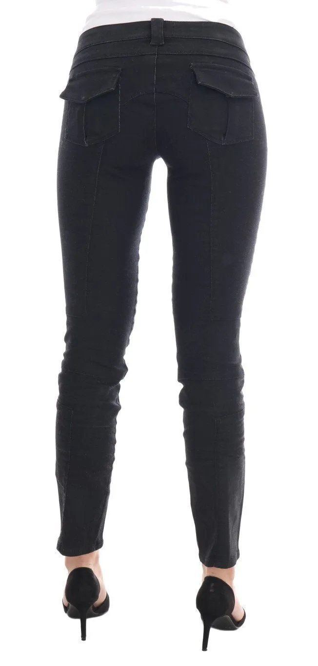 Black Cotton Slim Fit Jeans