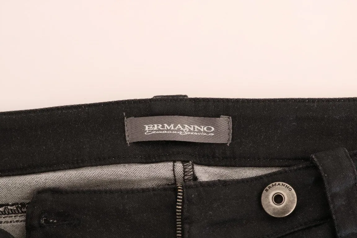 Black Cotton Slim Fit Jeans