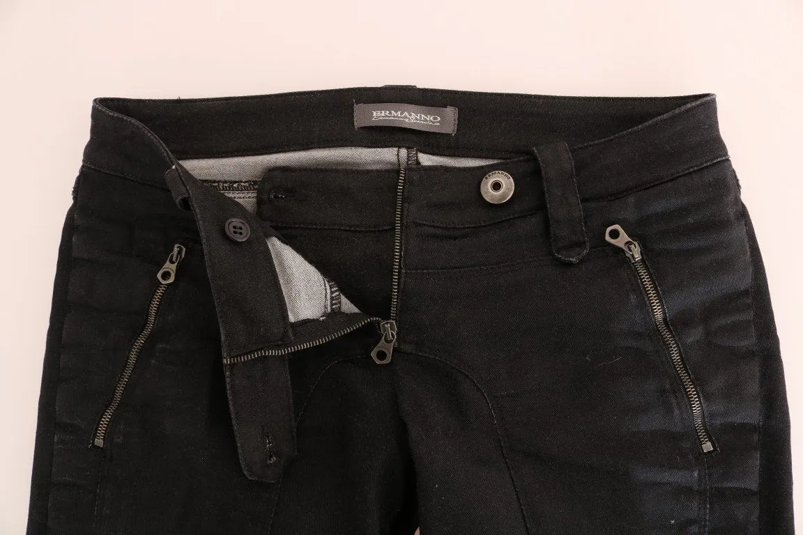 Black Cotton Slim Fit Jeans