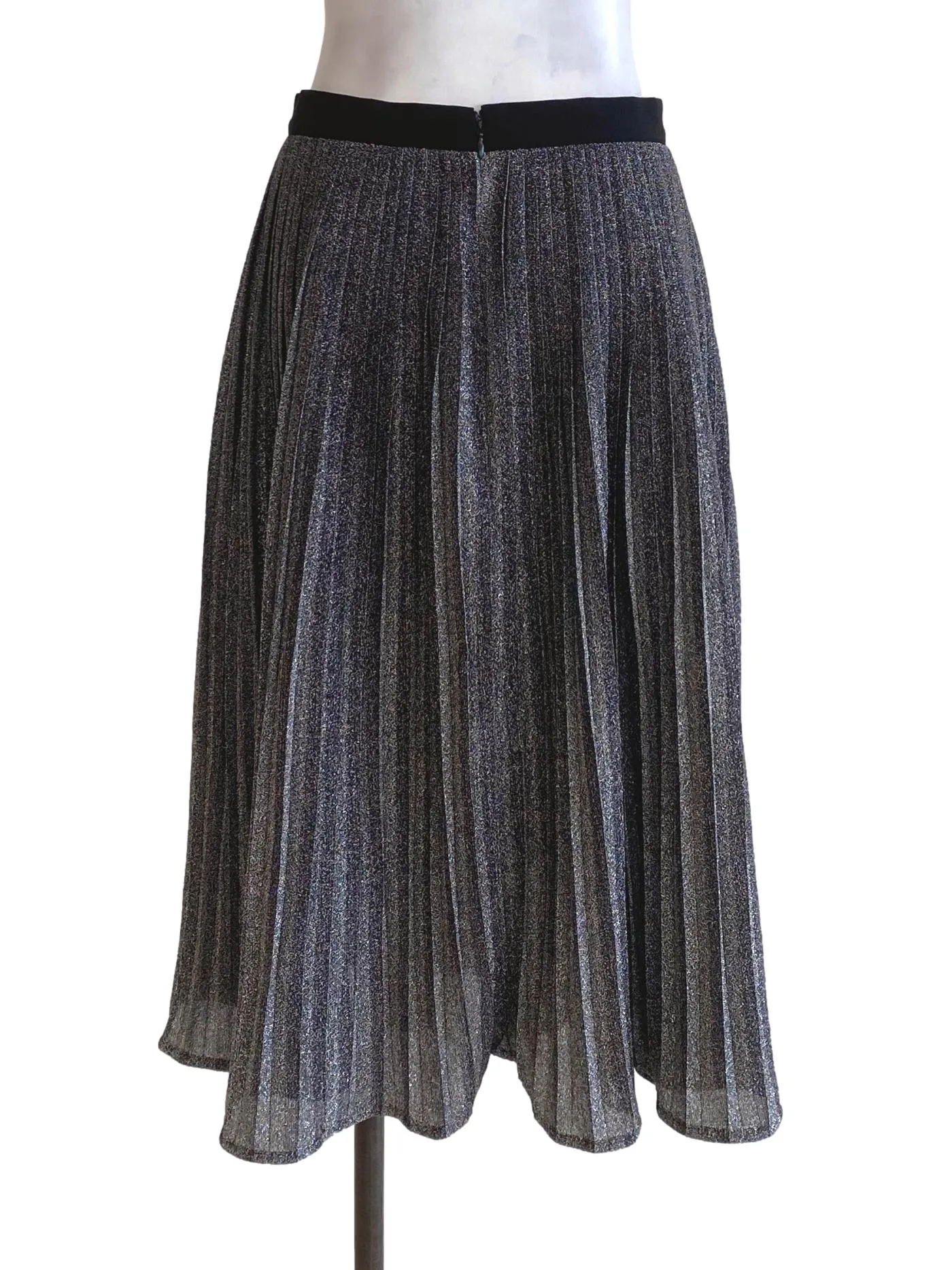 Black Glittery Pleated Skirts LB