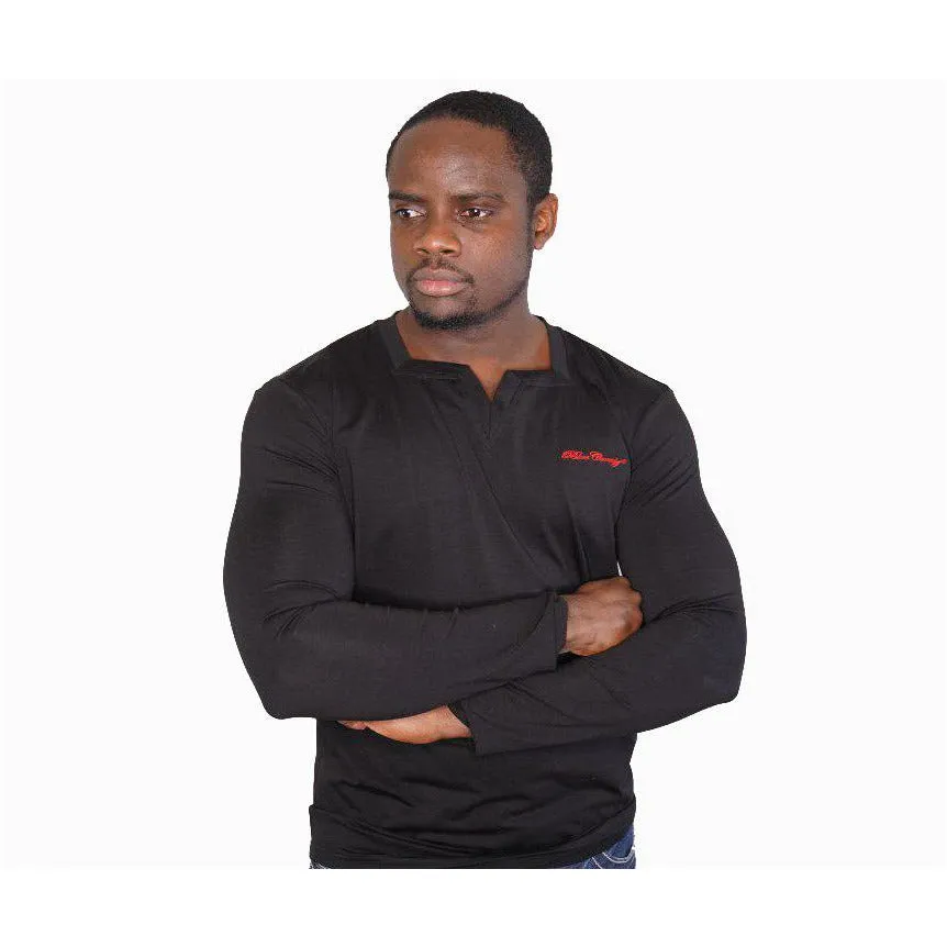 Black Long Sleeves Square V-Neck