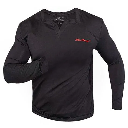 Black Long Sleeves Square V-Neck