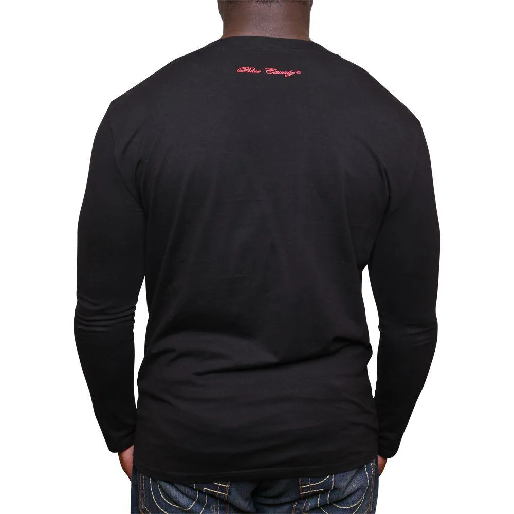 Black Long Sleeves Square V-Neck
