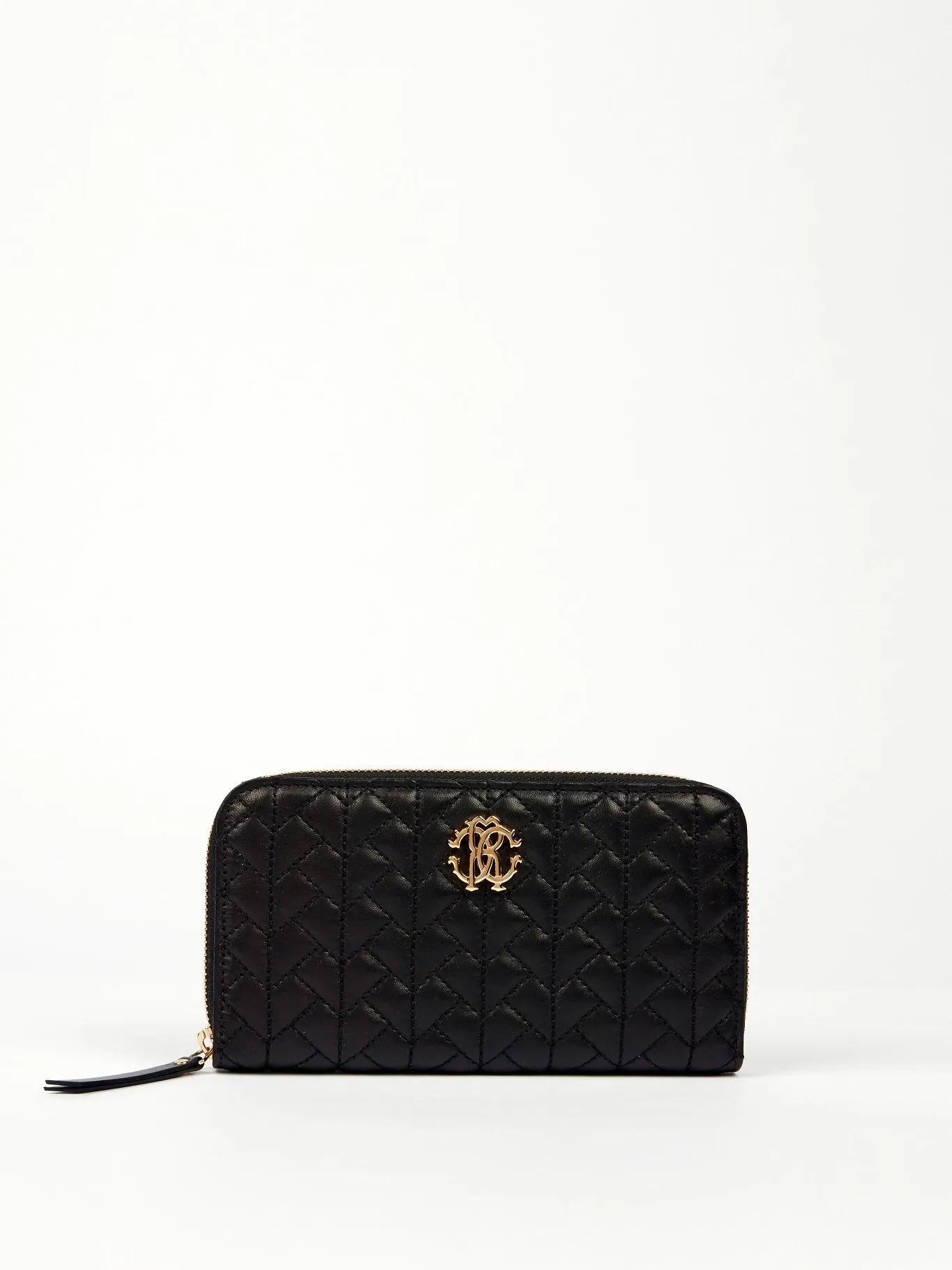 Black Nappa Zip Around Wallet