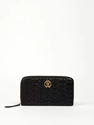 Black Nappa Zip Around Wallet