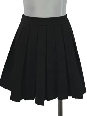 Black Pleated Mini Skirt