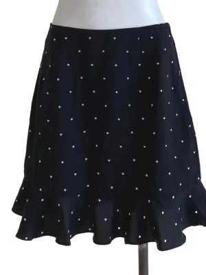 Black Polka Dot Flounced Skirt