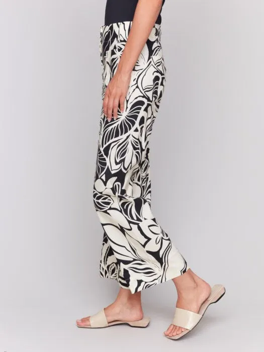 Black Printed Straight Leg Pant