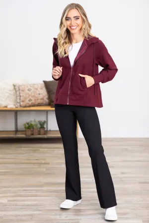 Black Ribbed Pull On Pants
