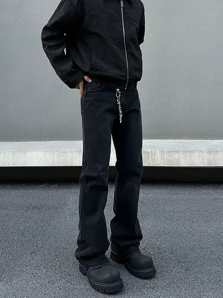 Black Slim Fit Straight Jeans