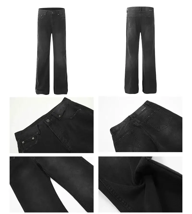 Black Slim Fit Straight Jeans