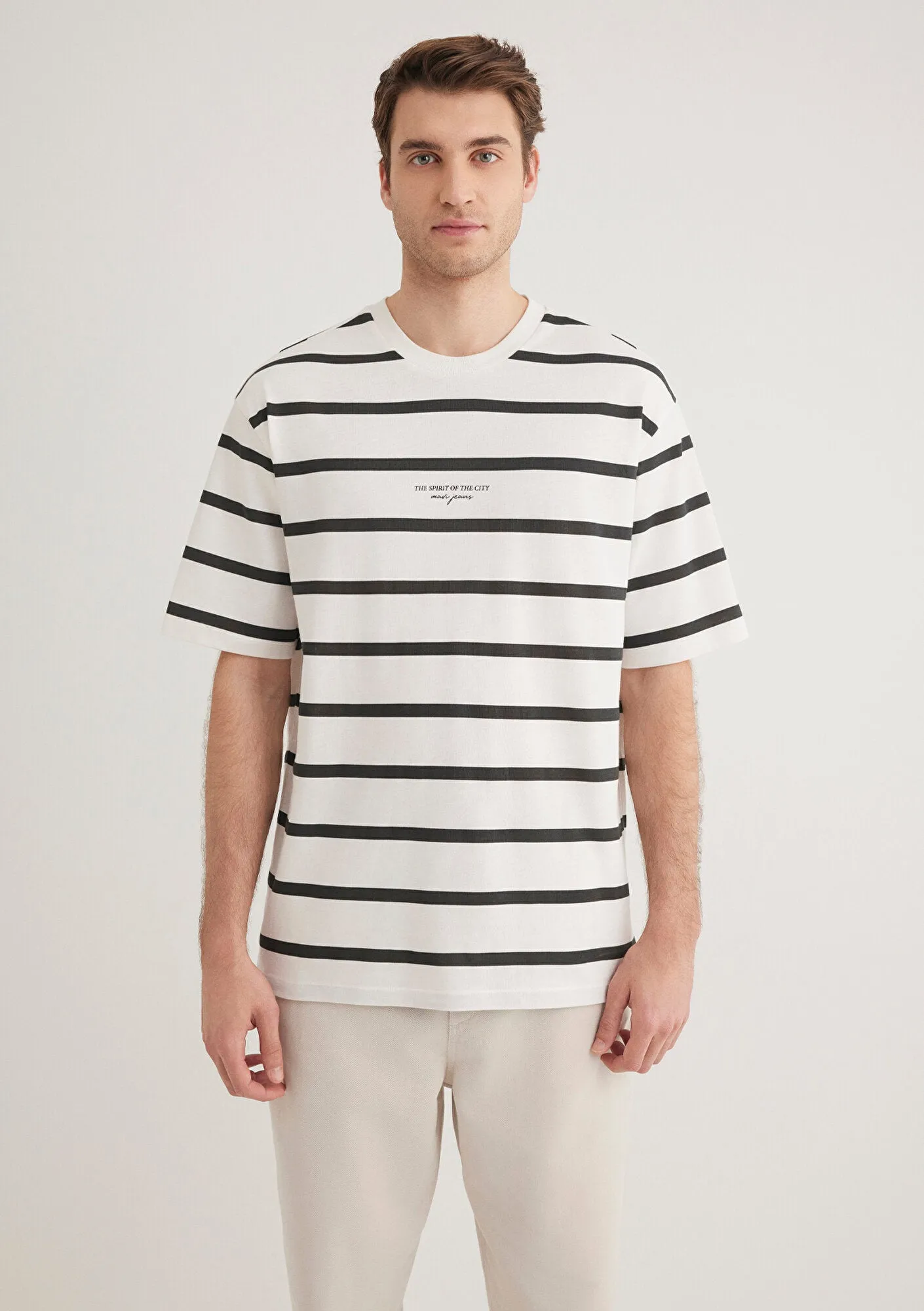 Black Striped Ecru T-Shirt