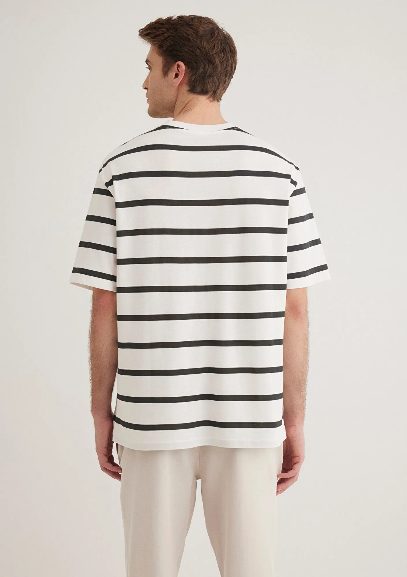 Black Striped Ecru T-Shirt