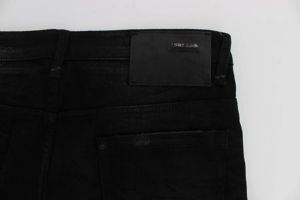 Black Wash Cotton Stretch Slim Fit Jeans