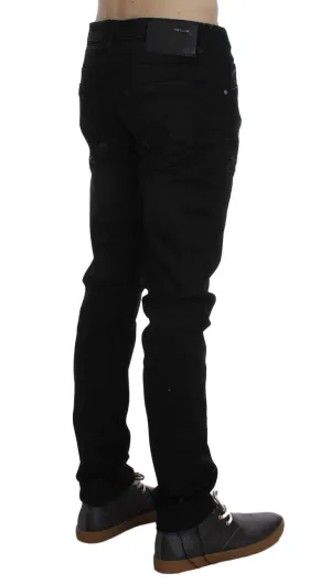 Black Wash Cotton Stretch Slim Fit Jeans