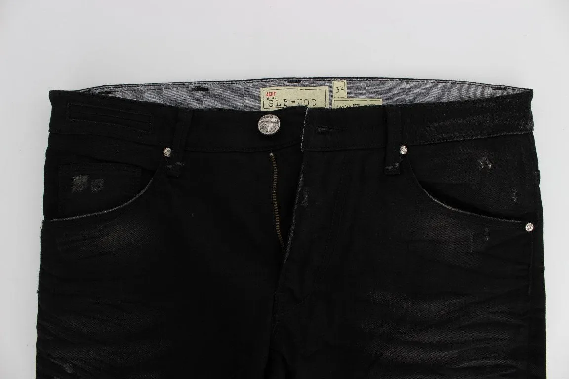 Black Wash Cotton Stretch Slim Fit Jeans