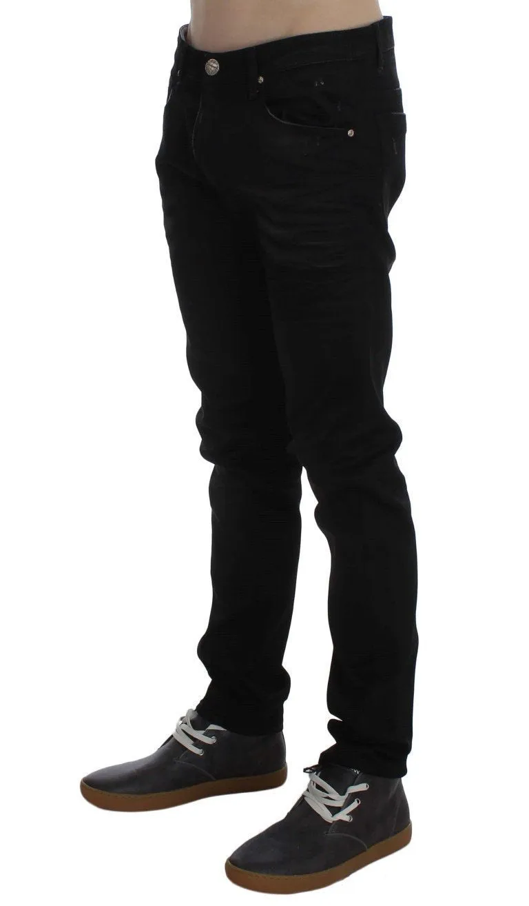 Black Wash Cotton Stretch Slim Fit Jeans