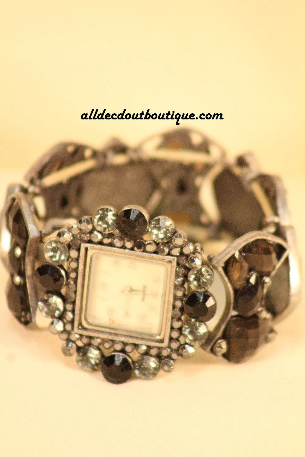Black/White Black Jewels & Rhinestones | One Size Band