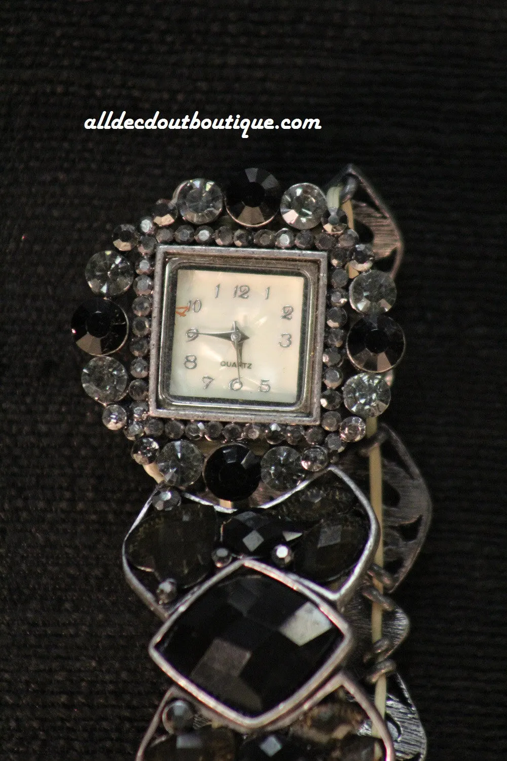 Black/White Black Jewels & Rhinestones | One Size Band