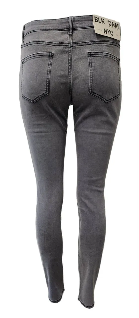 BLK DNM Women's Staple Grey Low Rise Slim Fit Stretchy Skinny Jeans NWT