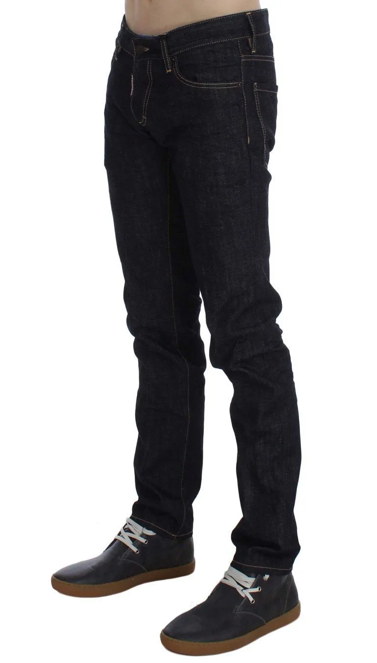 Blue Cotton Denim Slim Skinny Jeans