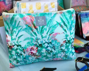 Blue Floral Pineapples Pouch