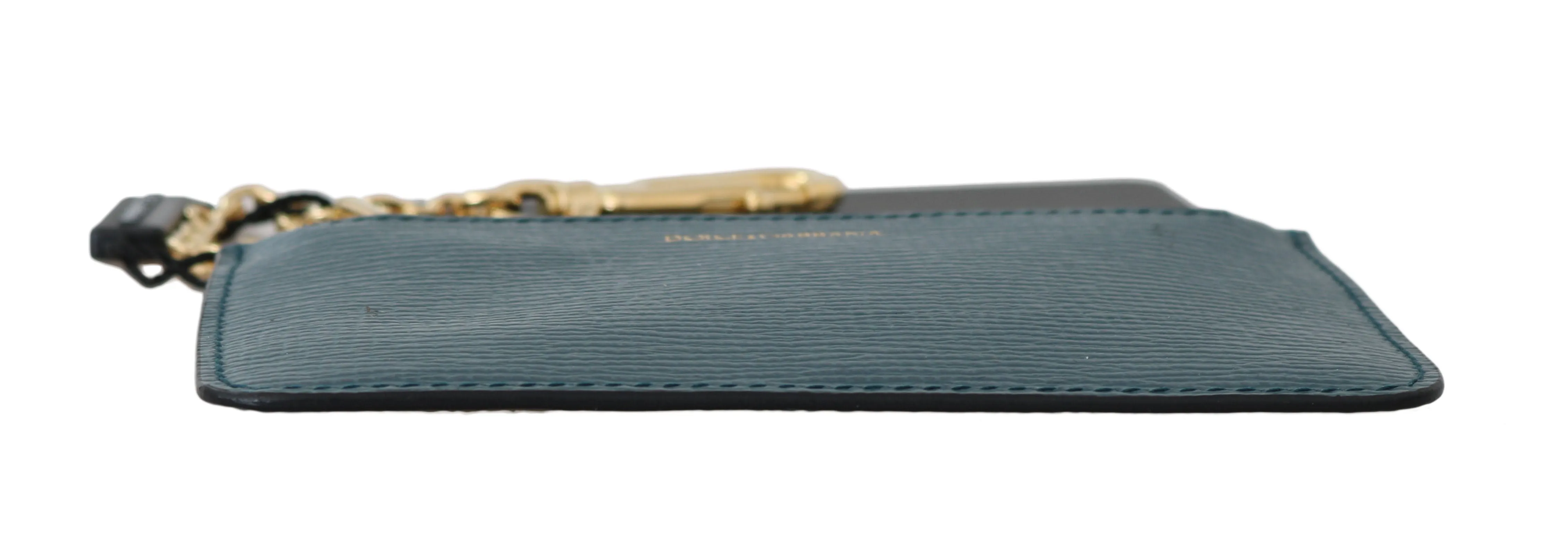 Blue Leather Coin Card Keys Zipper Clutch Wallet