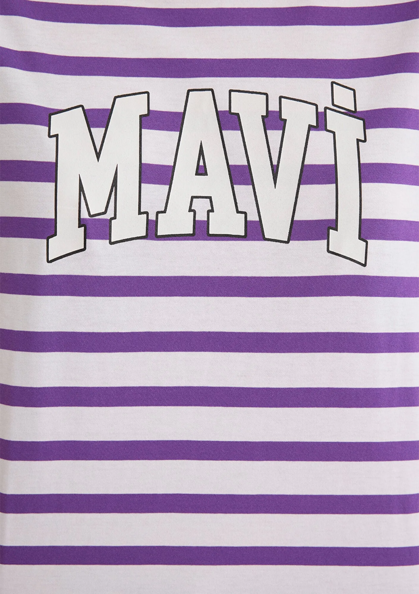 Blue Logo Printed Striped Purple T-Shirt