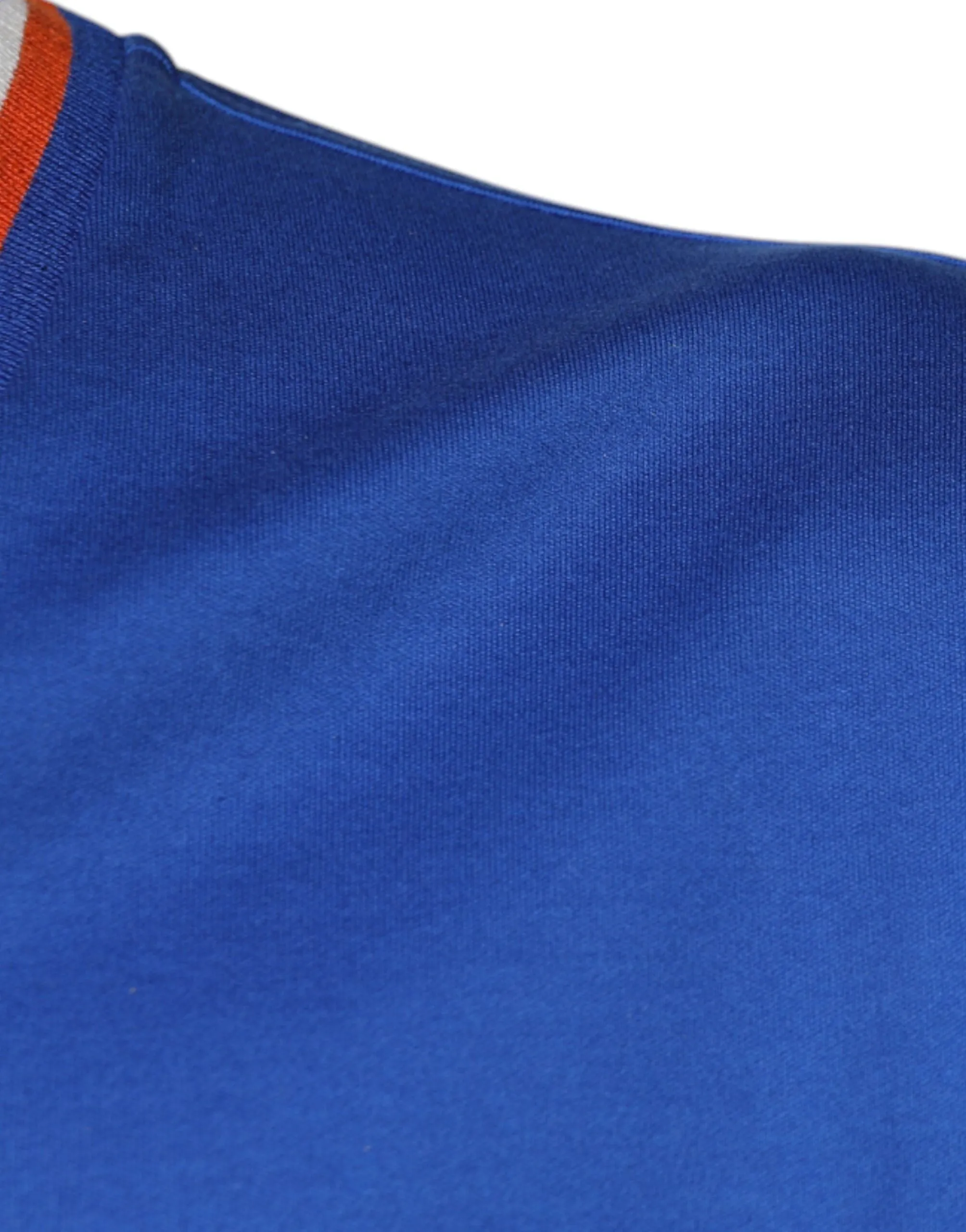Blue Logo V-neck Short Sleeve T-shirt