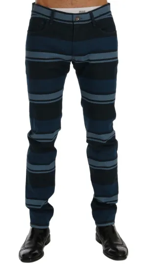Blue Striped 14 STRETCH Slim Fit Cotton Jeans