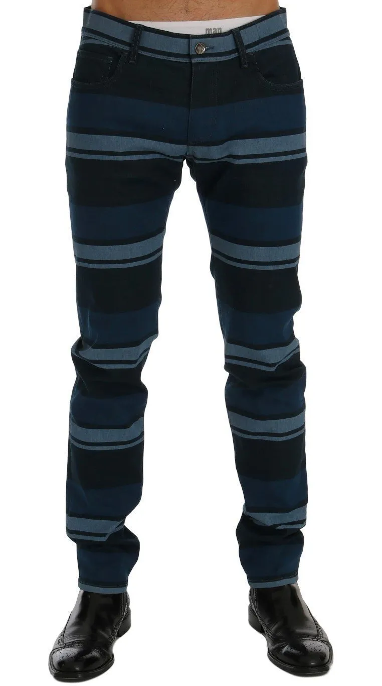 Blue Striped 14 STRETCH Slim Fit Cotton Jeans