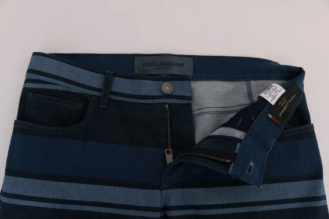 Blue Striped 14 STRETCH Slim Fit Cotton Jeans