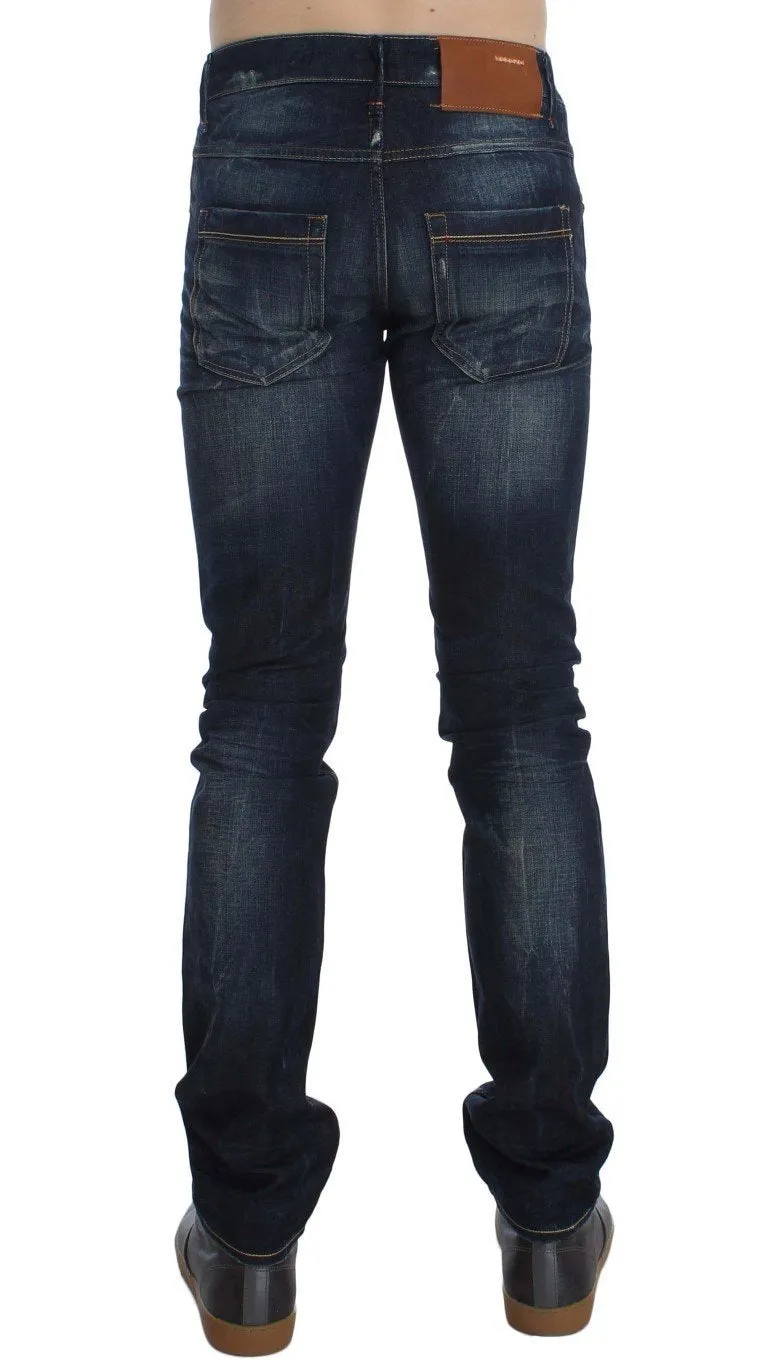 Blue Wash Cotton Slim Fit Jeans