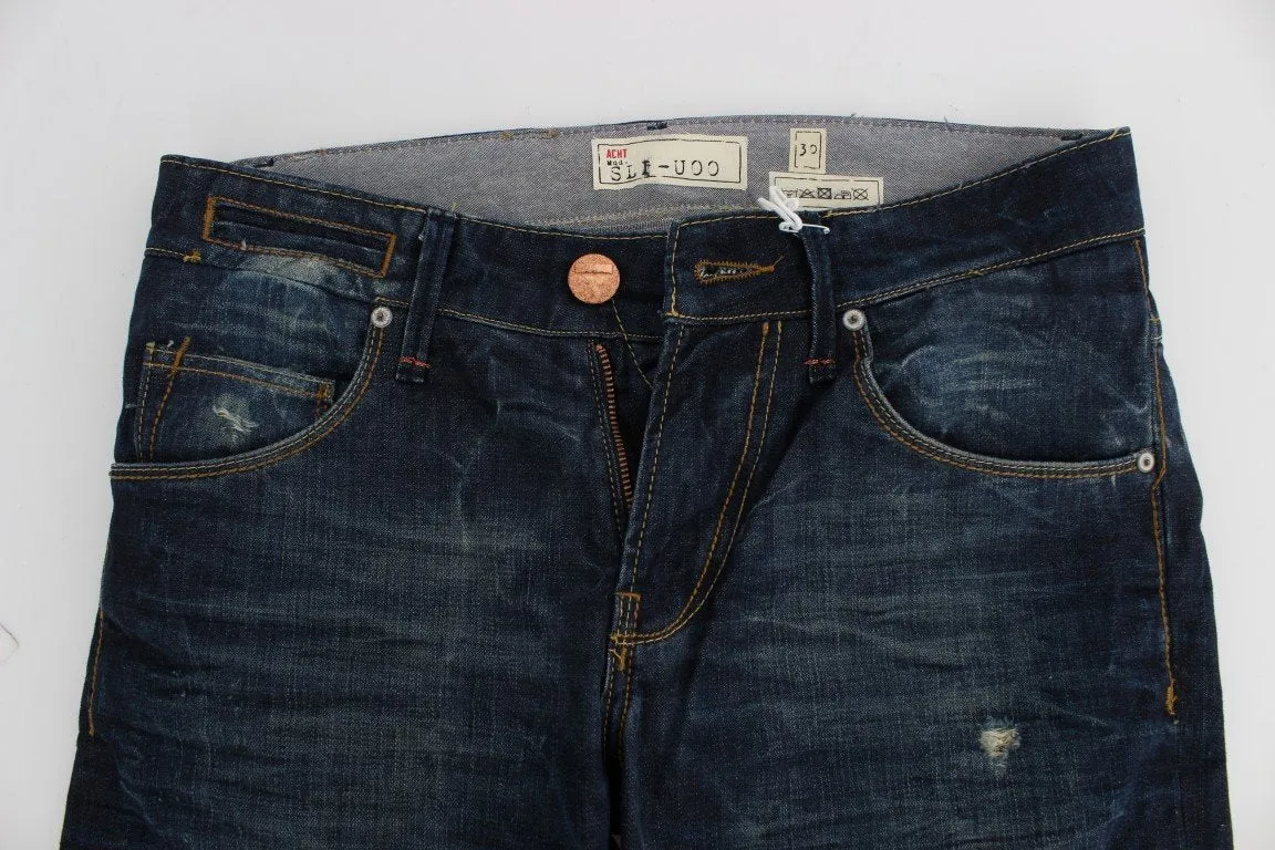 Blue Wash Cotton Slim Fit Jeans