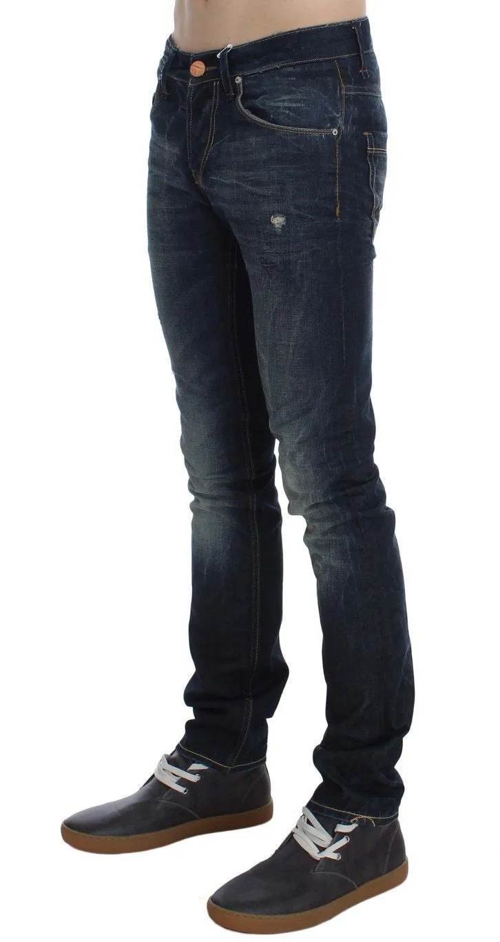 Blue Wash Cotton Slim Fit Jeans