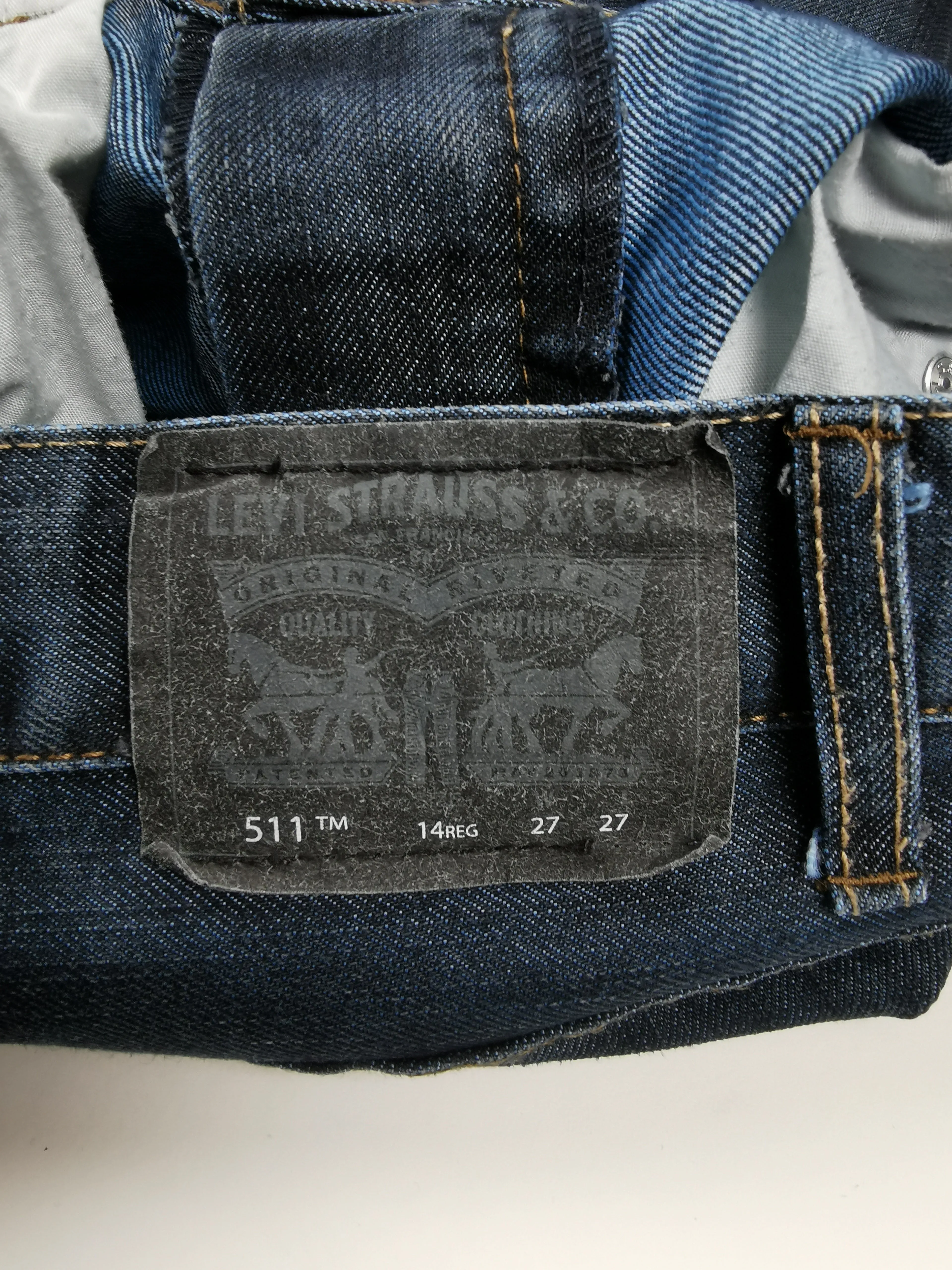 BOY SIZE 14 YEARS - LEVI'S 511, Slim Fit, Dark Wash Jeans EUC B57